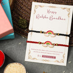 El Regalo 2PCs Cute Kids Rainbow Bracelet Rakhi Combo Sets- Fancy Kids Rakhi for Brother/Sister/Niece or Nephew with Roli Chwal, Rakhi Message Card in Rakhi Box for Babies/Toddlers/Kids (Option-2)