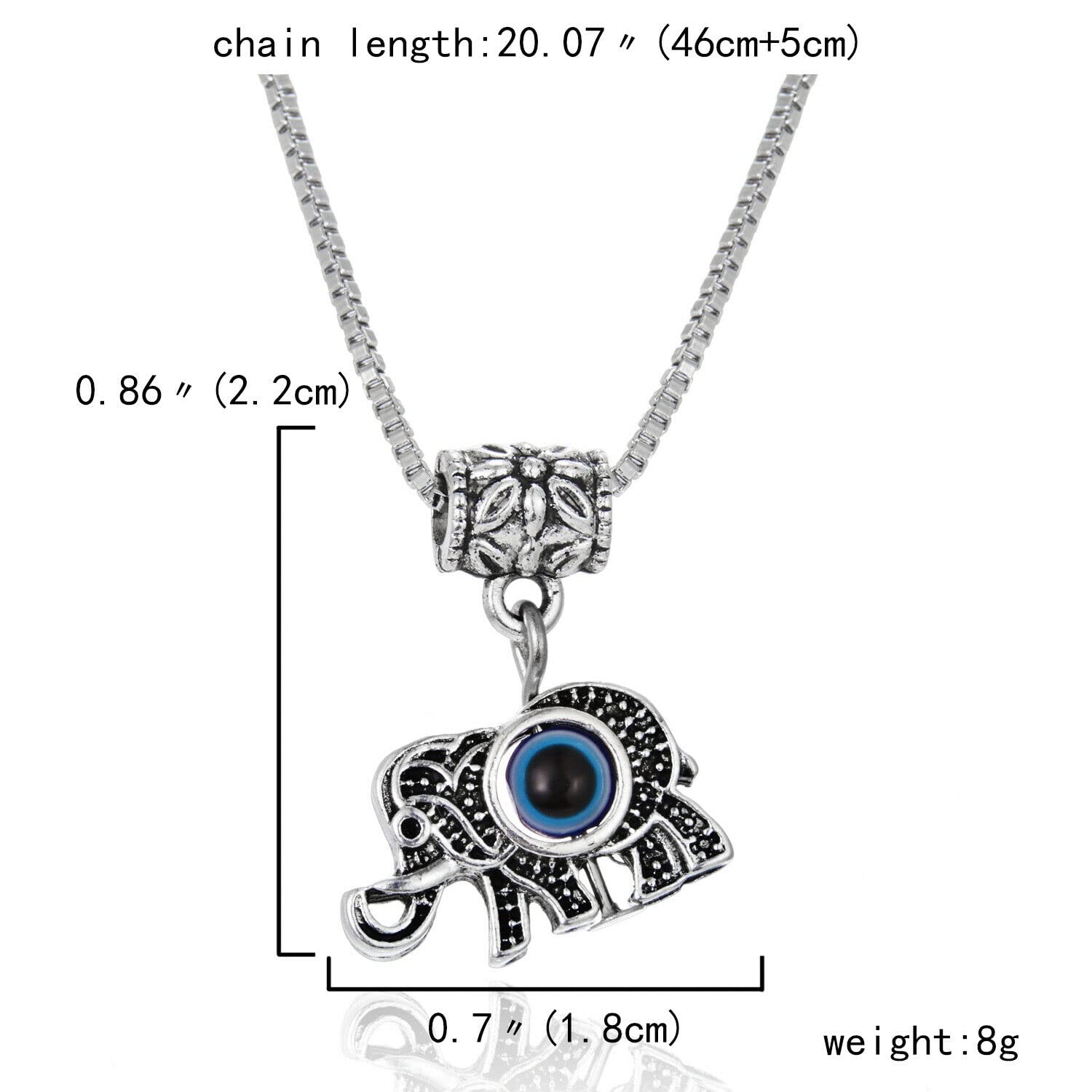 El Regalo Womens 6 Pcs Evil Eye Protection Pendant Necklaces For All - Butterfly, Elephant, Turtle, Elephant, Owl, Hamsa Hand & Eye