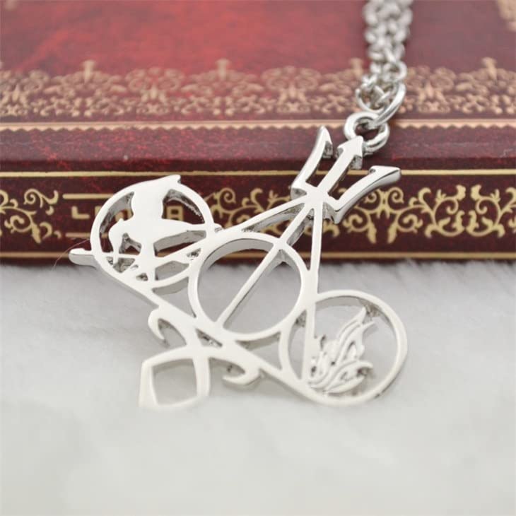 El Regalo Hungr Games The Mortal Instruments City of Bones Divergent Percy Jackson necklace for Girls & Boys (Silver & Gold)