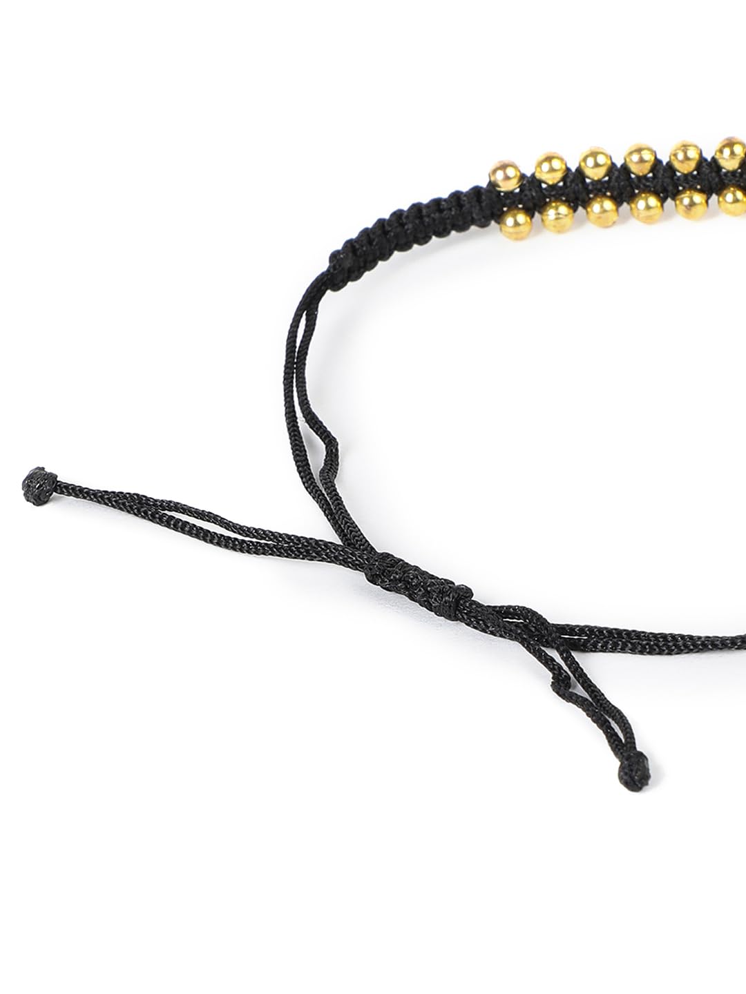 El Regalo 2PCs Simple Evil Eye Silver & Golden Beads Bracelet Rakhi Set for Brothers/Bhaiya-Bhabhi with Roli Chawal In Rakhi Gift Box- Elegant Rakhi for Bhai (Silver & Golden Black)