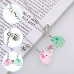 El Regalo 2 PCs BFF Best Friend Forever Split Magnetic Matching Unisex Pendant Necklaces Set- Friendship Necklaces Set for Besties/Best Friends/Soul Sisters (BFF Elephant Necklaces Set)