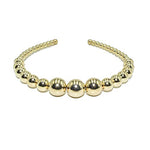 El Regalo Pearl Beads Decoration Hair Band Plastic Headband for Kids, Girls and Women (Metallic Golden Pearls Hairband)