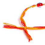 El Regalo 1 PC Evil Eye Moli Rakhi for Bhaiya - Rakshabandhan Original Evil Eye Beads Rakhi with Message Card & Shagun in Rakhi Box (Red Evil Eye, 1)