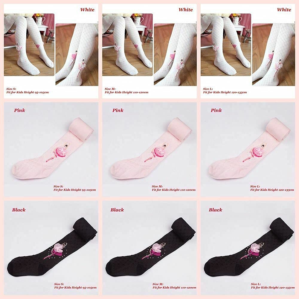 El Regalo Kids Girls Baby Ballet Dance Princess Tights Stockings Pantyhose | 1 pair | Princess Cotton Legging Stocking Pants Socks (Pink Medium (4-6 Years))