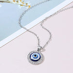 El Regalo Evil Eye Pendant Necklace for Girls & Women | Evil Eye Necklace Third Blue Eyes Amulet Protection Pendant for Girls & Women (Silver)