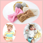 El Regalo 2 PCs Turban Wool Headband - Warm Rabbit Knot Hair Band, Knit Head Wrap for Baby Girls Newborns and Toddlers (Beige & White)