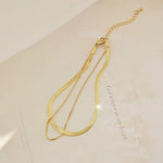 El Regalo Stainless Steel Double Layers 1 Leg Anklet - 1PC Anti-Tarnish, Waterproof Anklets for Girls & Women (Style-1)