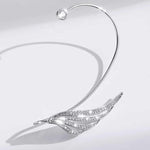 El Regalo Gorgeous Inlaid Rhinestone Angel Wings Cuff Earrings - No Piercing Ear Bone Clip for Women - Sparkling Crystal Angel Wing Ear Wrap, Non-Pierced Cartilage Climber Jewelry