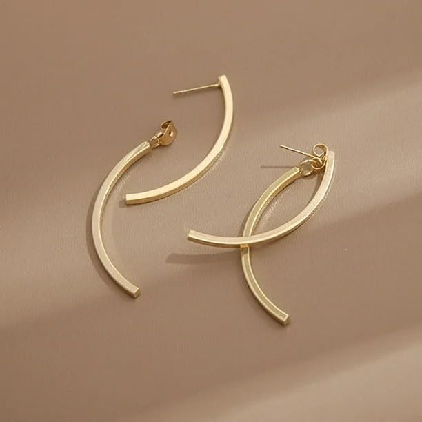 El Regalo Fashion Arch Earrings- Contemporary Back Hanging Dangle Earrings for Girls & Women