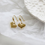 El Regalo Stainless Steel Heart Hoop Earrings- Waterproof/Anti-Tarnish Vintage Love Drop Huggie Hoop Earrings for All Day Wear (Gold-Hook)