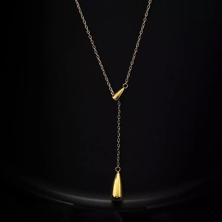 El Regalo Water Drop Minimalist Stainless Steel Necklace - Anti Tarnish, Waterproof Elegant Drop Pendant Necklace for Women - Classy & Timeless Design for Any Occasion