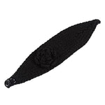 El Regalo 2 PCs Knitted Flower Warm Winter Woolen Headband with Buttons for Face Mask Cover | Cold Weather Hair Accessories Head Wrap | Winter Headbands for Girls & Women (Pack of 2) (Red & Black)