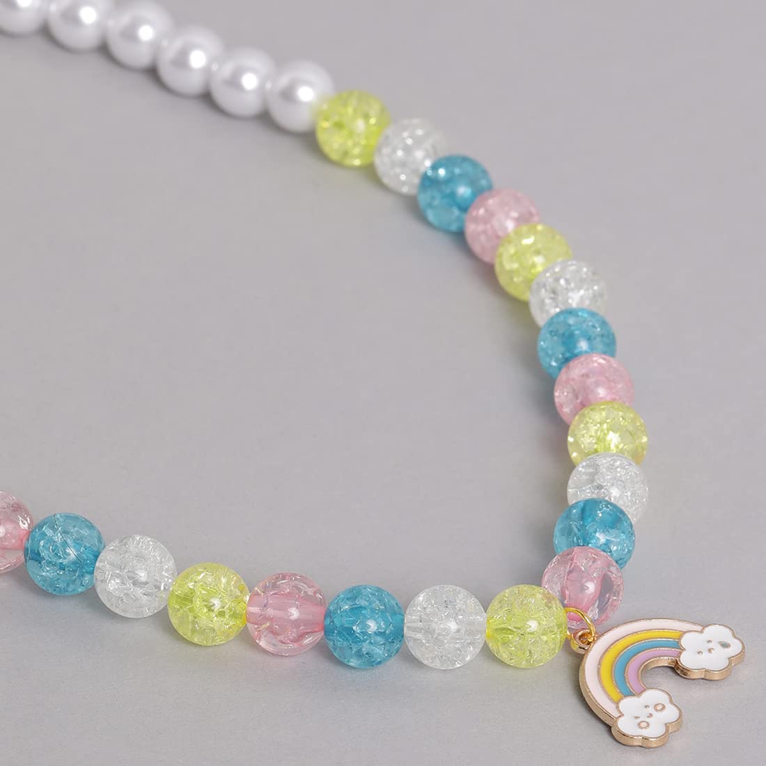 El Regalo 3 PCs Kids Girls Necklace, Bracelet & Earrings Jewelry Set- Girls Beaded Charms Princess Jewelry Set (Rainbow Star Charms Jewelry Set)