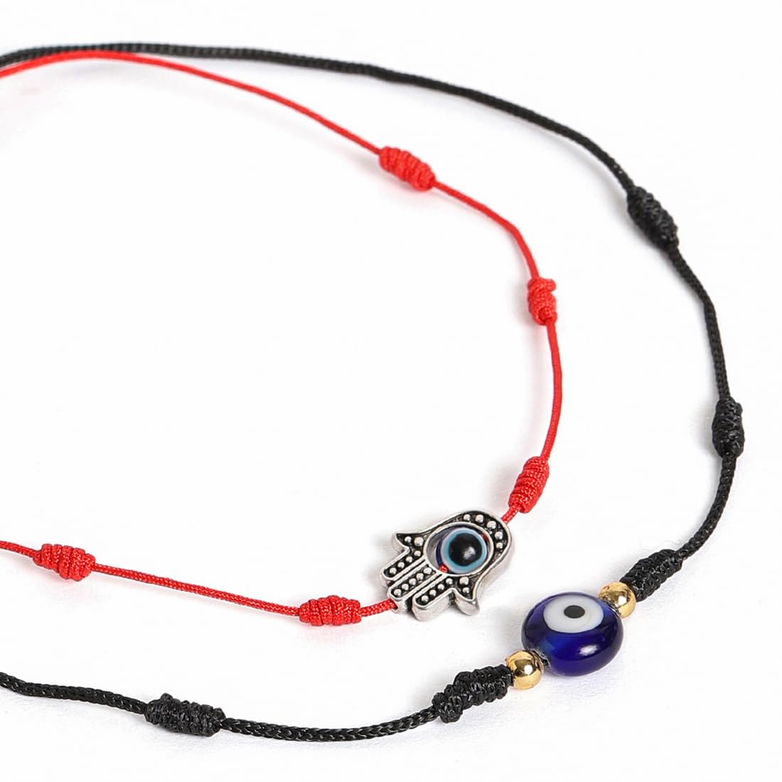 El Regalo 2PCs Evil Eye Rakhi Combo Set for Bhai-Bhabhi or Bhai-Bhatija/Bhatiji- 2 Evil Eye Rakhis with Roli Chanwal, Rakhi Card in Rakhi Gift Box (Option-1)