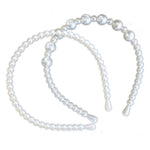 El Regalo 2 PCs Pearl Beads Decoration Plastic Hair Band Headband for Kids, Girls and Women (Pattern 3)