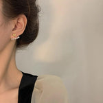 El Regalo Pearls Heart Jacket Earring for Girls & Women | Korean Pearl Dual Purpose Love Heart Gold Color Earrings