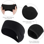 El Regalo 2 PCs Winter Fleece Ponytail Headbands- Ear Warmer/Earmuff Headbands with Ponytail for Men, Women, Girls, Boys Fleece Ear Warmers Headband for Cold Weather Ski Yoga (Black & Black)