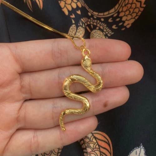 El Regalo Snake Unisex Necklace for Girls/ Boys/ Men & Women - Trendy Serpent Necklace Dainty Pendant Necklace Jewelry (Golden)