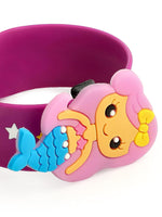 El Regalo 2 PCs Mermaid Snap Silicon Slap Wristband for Girls & Boys- Kids Party Favors, Mermaid and Stars Slap Bands for Kids Girls Boys (Magenta & Blue)