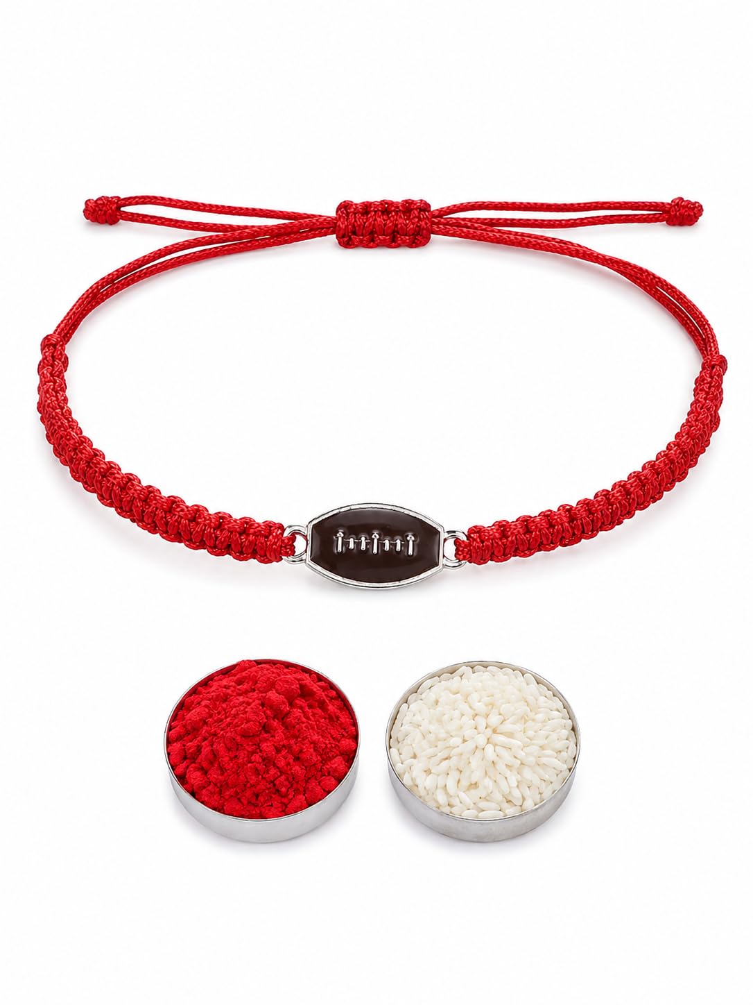 El Regalo 1PC Sports Balls Rakhi for Brother- Cute & Fancy Balls Bracelet Rakhi for Sports Lover Brother with Roli Chawal in Rakhi Gift Box (American Football)