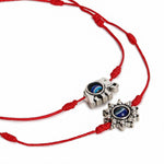 El Regalo 2PCs Evil Eye Rakhi Combo Set for Bhai-Bhabhi or Bhai-Bhatija/Bhatiji- 2 Evil Eye Rakhis with Roli Chanwal, Rakhi Card in Rakhi Gift Box (Option-2)