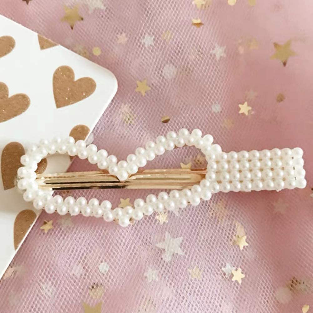 El Regalo 5 PCS Pearl Hair Clips | Large Pearls Hair Clips Pins for Women & Girls | Bridal Pearls Hair Accessories wedding Hair Clips/Tic Tac/Hairpins (Set-1)