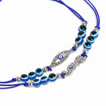 El Regalo 2PCs Evil Eye Rakhi Combo Set for Bhai-Bhabhi or Bhai-Bhatija/Bhatiji- 2 Evil Eye Rakhis with Roli Chanwal, Rakhi Card in Rakhi Gift Box (Option-4)