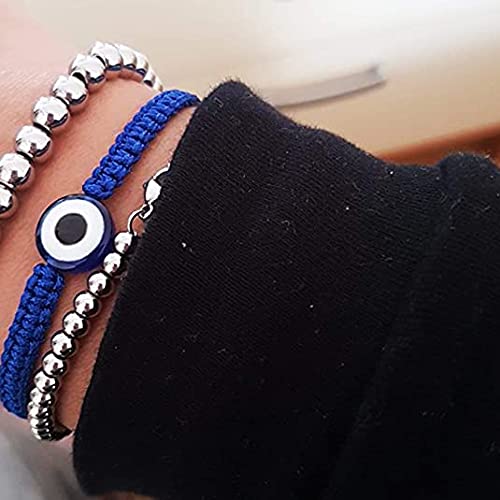 El Regalo Evil Eye Rakhi Combo for Brother - 2 PCs Lucky Kabbalah Blue Turkish Evil Eye Hamasa Hand Red Macrame Rakhi Set for Bhaiya/Bhai/Brother (Evil Eye Rakhi Set- Style 3)