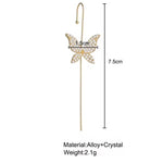 El Regalo 1 Pair Fancy Western Ear Wrap Needle Ear Crawler Earrings - Inlaid Zircon, Elegant Ear Cuff Climber Hook Earrings for Women Girls (CZ Butterfly Crawler)