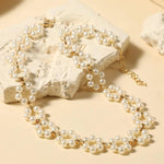 El Regalo Pearls Flowers Choker Necklace- Elegant Faux Pearls, Round Hollow Design Temperament Flower Choker Necklace for Girls & Women