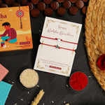 El Regalo 2PCs Red & Black String of Fate Bracelet Rakhi for Protection & Good Luck- 2Rakhis for Brother with Roli Chawal in Gift Box (Baby/Kids/Teens/Adults) (Heart Rakhis)