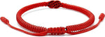 El Regalo 1PC Infinity Love Knot Lucky Rakhi for Brother - Hand Braided Amulet Knot Thread String Rakhi with Roli Chawal, Rakhi Message Card in Gift Box (Red)