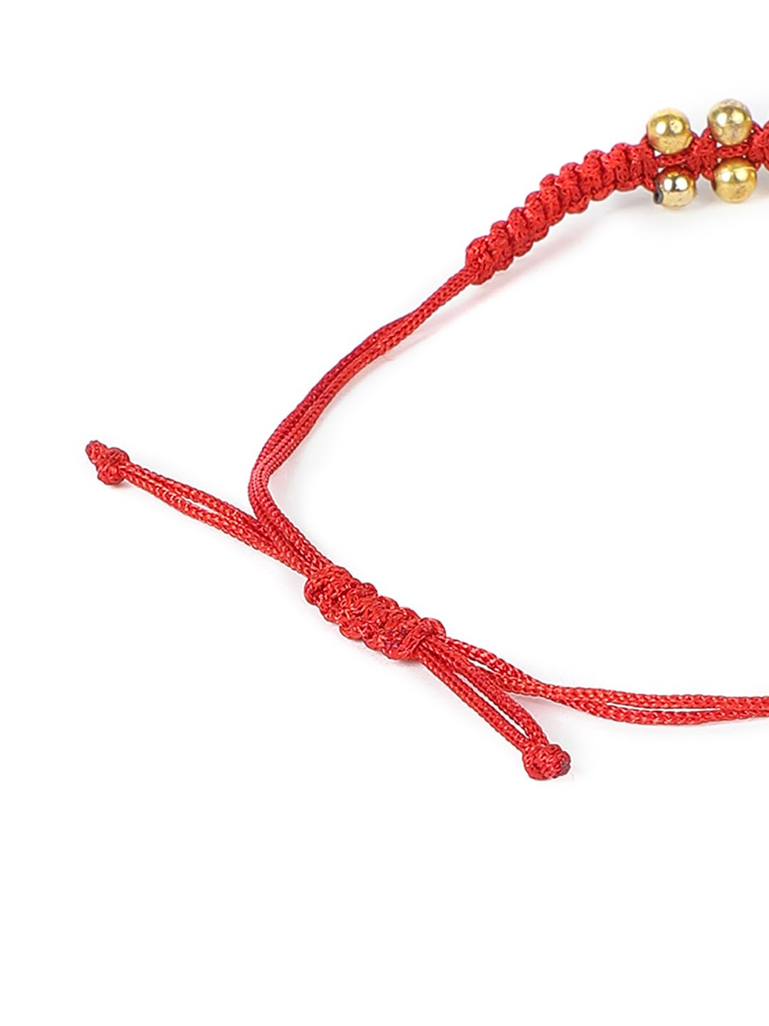 El Regalo 2PCs Simple Evil Eye Silver & Golden Beads Bracelet Rakhi Set for Brothers/Bhaiya-Bhabhi with Roli Chawal In Rakhi Gift Box- Elegant Rakhi for Bhai (Red & Blue Golden)