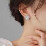El Regalo Premium Luxury 2-Way Front Back Swan Pearl Earrings for Women and Girls | Sparkling CZ Studded Ear Jackets Convertible Western Studs | Elegant Wedding, Party & Daily Fashion Jewelry Gift