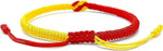 El Regalo 1PC Infinity Love Knot Lucky Rakhi for Brother - Hand Braided Amulet Knot Thread String Rakhi with Roli Chawal, Rakhi Message Card in Gift Box (Red & Yellow Mix)