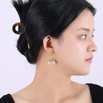 El Regalo Front Back Petals Pearls Stud Earrings- Gorgeous Gold Plated Pearl Drop Bud Earrings for Girls & Women