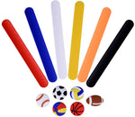El Regalo 2 PCs Sport Ball Themed Party Football Wristbands for Kids Boys & Girls | Silicon Wrist Slap Bands with Removable Sport Balls Charms for Fun Kids Party Favors (Red & Yellow)