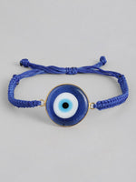 El Regalo Evil Eye Bracelet - Big Evil Eye Handmade Glass Lamp work Unisex Adjustable for Men & Women (Blue)
