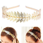El Regalo's Golden Leaves Vintage Crown Style Metal Hairband/Tiara Hair accessories for Kids/Girls/Teens/Women- Bridal Crown Hairbands (Option-2)