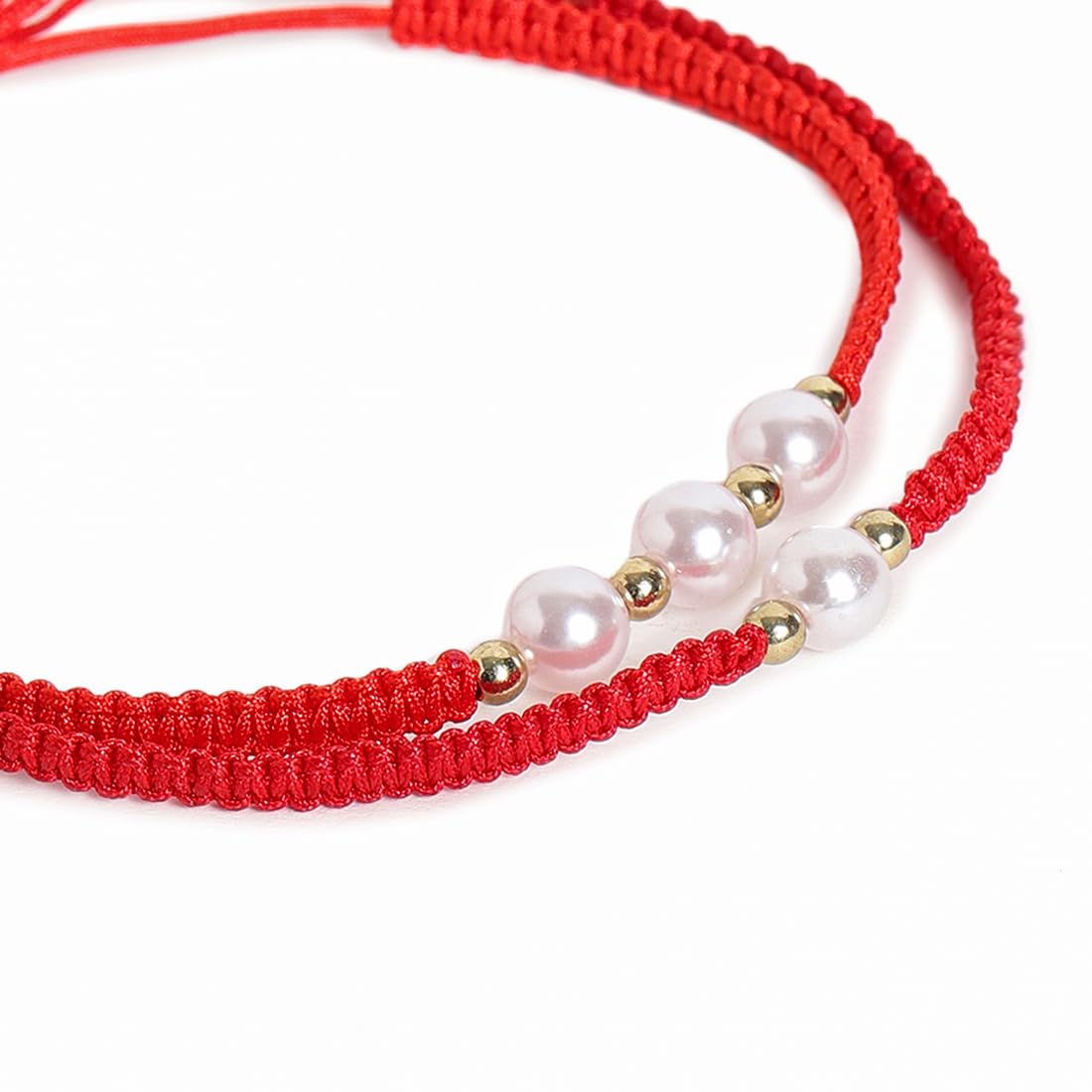 El Regalo 2PCs Pearls Rakhi Combo Set for Bhaiya-Bhabhi/Bhai- Bhatija/Bhatiji- Rakhi Gift Combo with 2 Pearls Rakhi, Roli-Chawal Shagun Pack, Message Card in Gift Box (Red)
