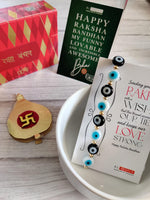 El Regalo Rakhi for Brother - Evil Eye Rakhi for Bhai/Bhabhi with, shagun & Message Card in Rakhi Gift Box (Black White Mix Evil Eye Rakhi)