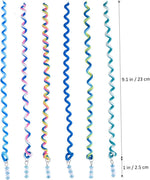 El Regalo Cute Girls Hair Band 6pcs/Lot Headband Crystal Long Elastic Headwear Rainbow Color Free Length Dreadlocks Hair Style Accessories (Rainbow)