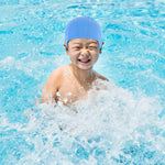 El Regalo 1PC of Cute Kids Dolphin PU Swimming Caps for Girls & Boys- Waterproof, Animal Print Swimming Cap (for Kids 6-12 Years) (Blue Fish Swim Cap)