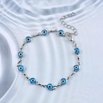 El Regalo Evil Eye Rakhi for Brother/Bhai with Roli Chawal, Rakhi Message Card in Rakhi Gift Box (Silver Blue)