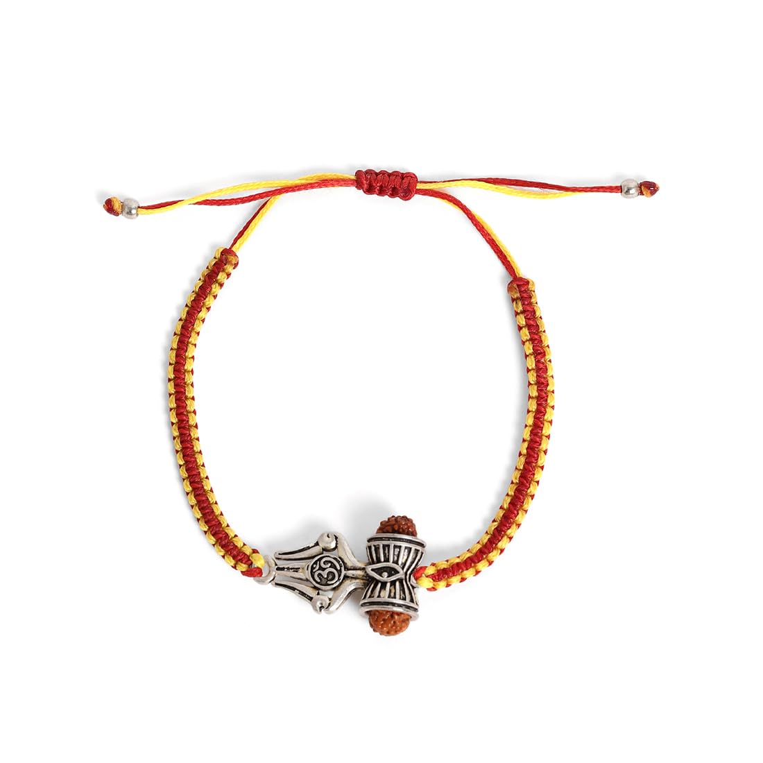 El Regalo 1PC Rudraksha Trident Rakhi for Brother with Roli Chawal, Message Card in Gift Box- OM, Trishul, Damru Rudraksha Rakhi for Bhai/Brother (OM)