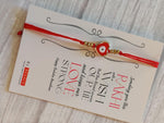 El Regalo 2PCs Heart Evil Eye Rakhi Combo for Brother/Sister-in- Law/Niece or Nephew - Rakhi Combo with Gift Box, shagun & Message Card (Option-1)