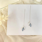El Regalo Leaves Threader Earrings for Girls & Women- Contemporary Oil Drip Enameled Leaf Tassel Earrings