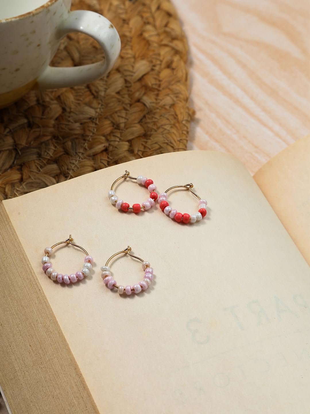 El Regalo 10 Pairs Earrings Combo Set- Colorful Flower Hoops and Hooks Earrings Set for Girls & Women (Style-2)