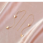 El Regalo Butterfly Threader Earrings- Needle Thread Butterfly Long Tassel Earrings for Girls & Women (Gold)