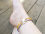 El Regalo 1 PC Bohemian Cowrie Beads Shell Adjustable Bracelets cum Anklets for Girls & Women | Macram Jewelry (Gray)